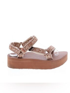 Teva Flatform Universal Brown and Cream Strap Snake Sandals